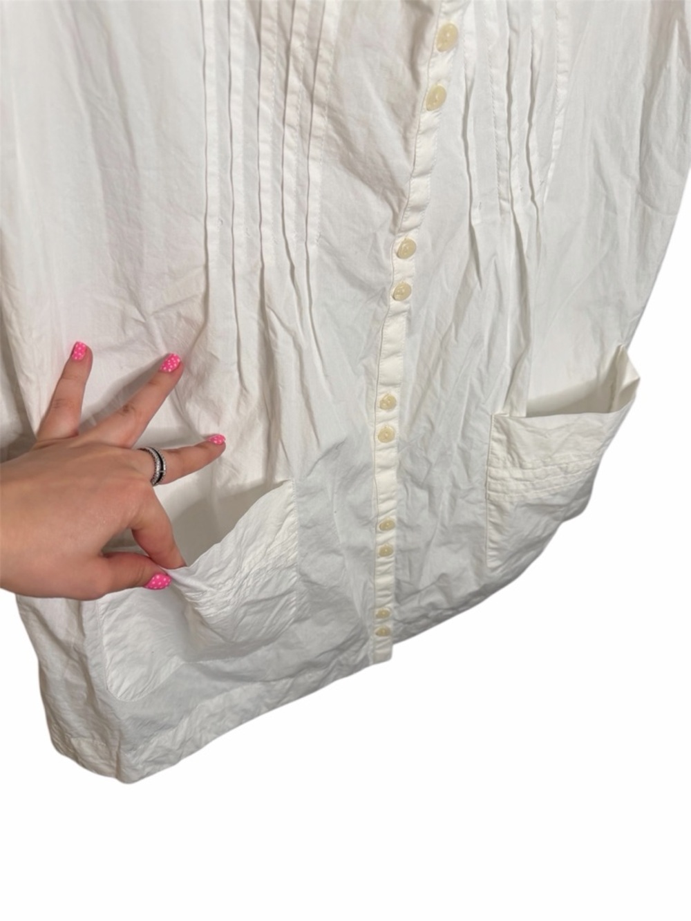 Anthropologie white Button-Front Mini Dress - Picture 4 of 6